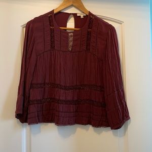 Aritzia Wilfred Burgundy Blouse